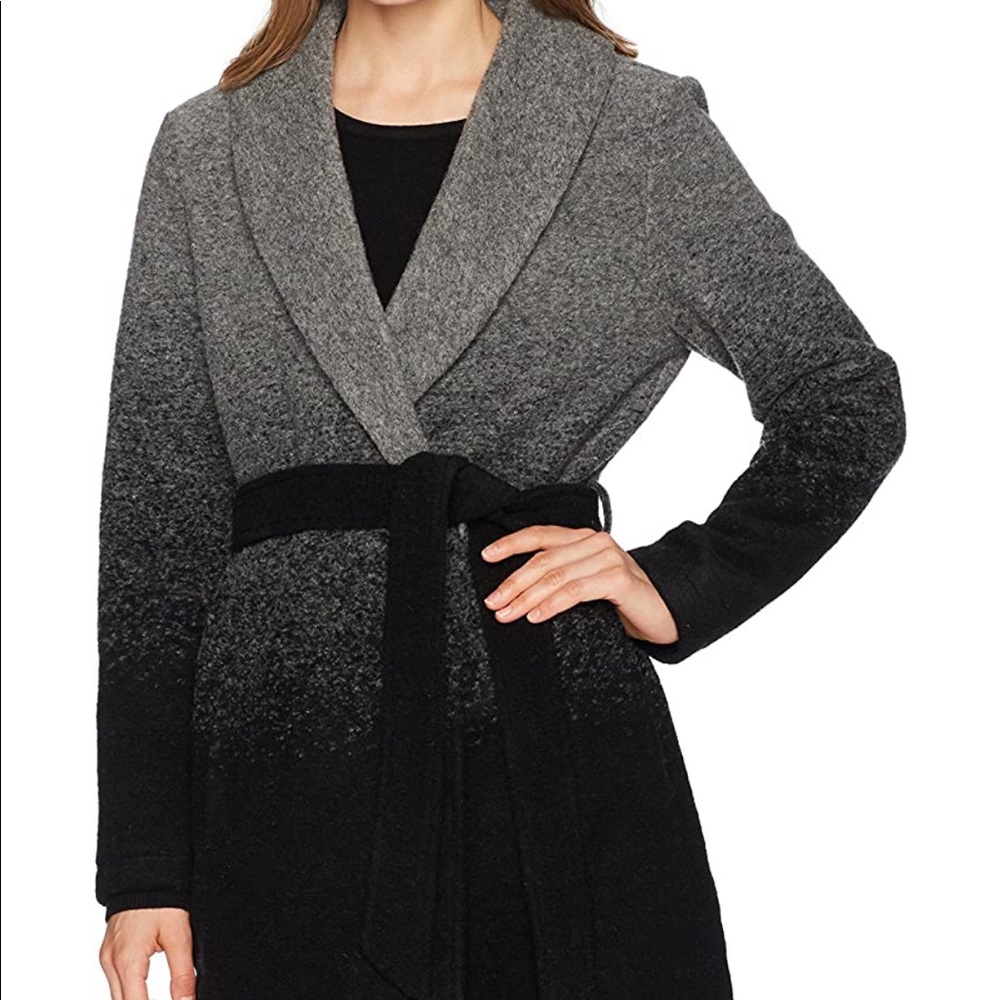 BB DAKOTA Evan Ombre Belted Woolen Coat Anorak